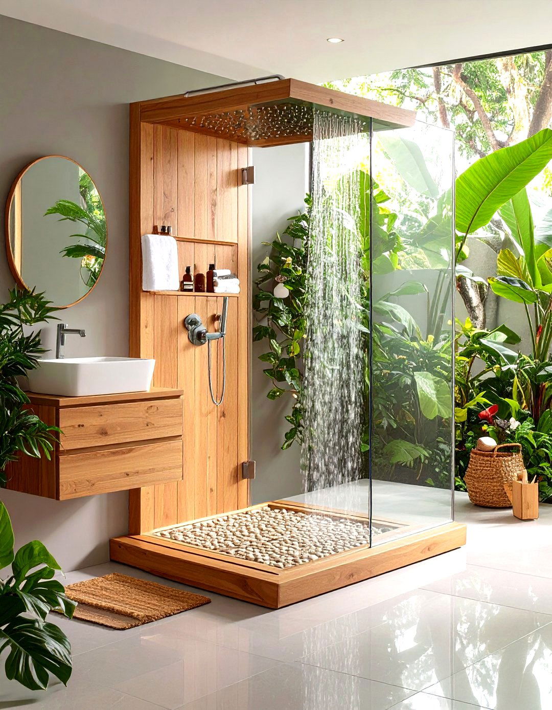 Dual Level Storage Shower Seats - 24 Shower Bench Ideas