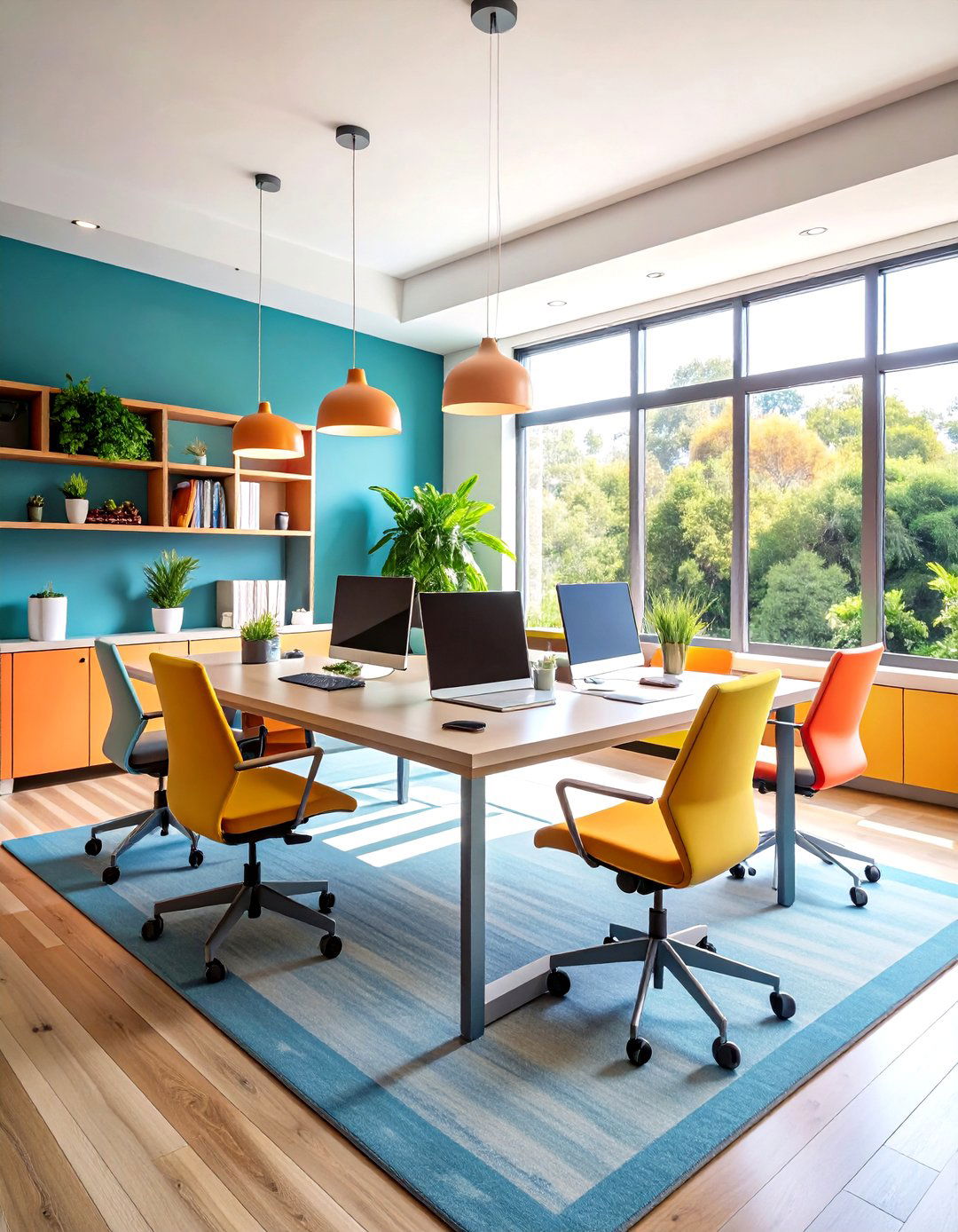 Dual Person Floating Desk - 24 Floating Desk Ideas
