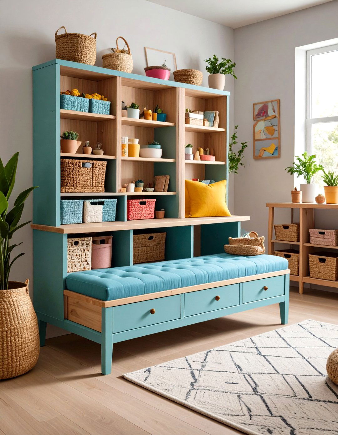 Dual Purpose Storage Bench - 24 Small Craft Room Ideas