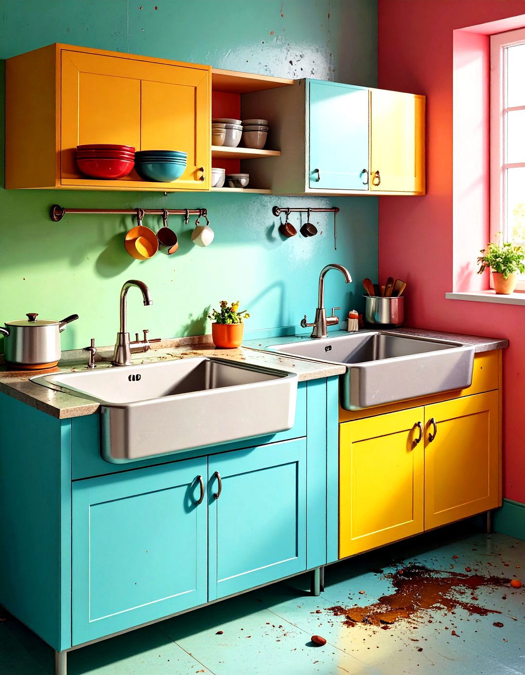 Dual Sink Configuration Layout - 24 Dirty Kitchen Ideas