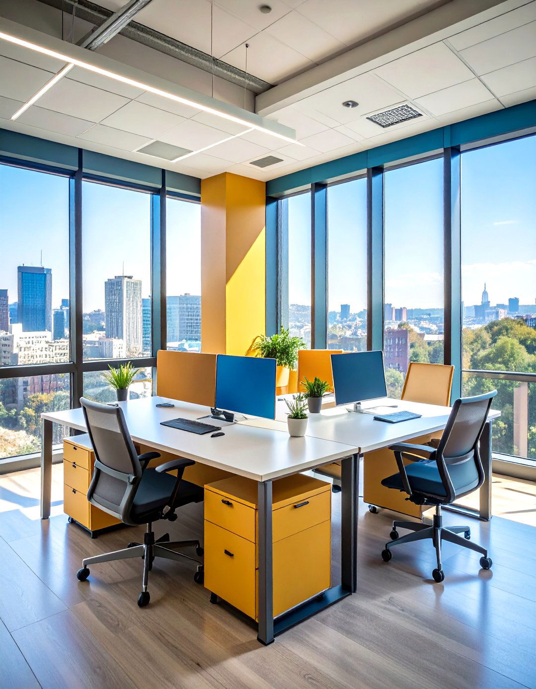 Dual Window Desk for Two People - 24 Desk in Front of Window Ideas