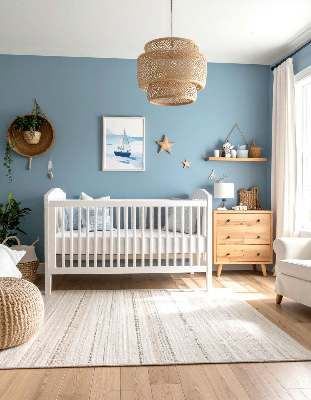 Dusty Blue Coastal Calm - 24 Nursery Color Ideas