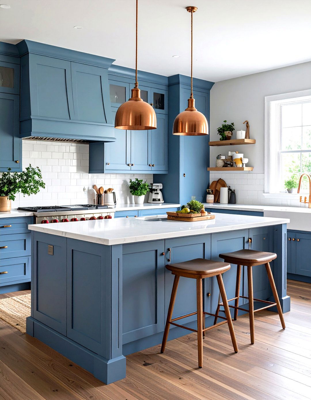 Dusty Blue Kitchen Islands - 24 Kitchen Island Color Ideas