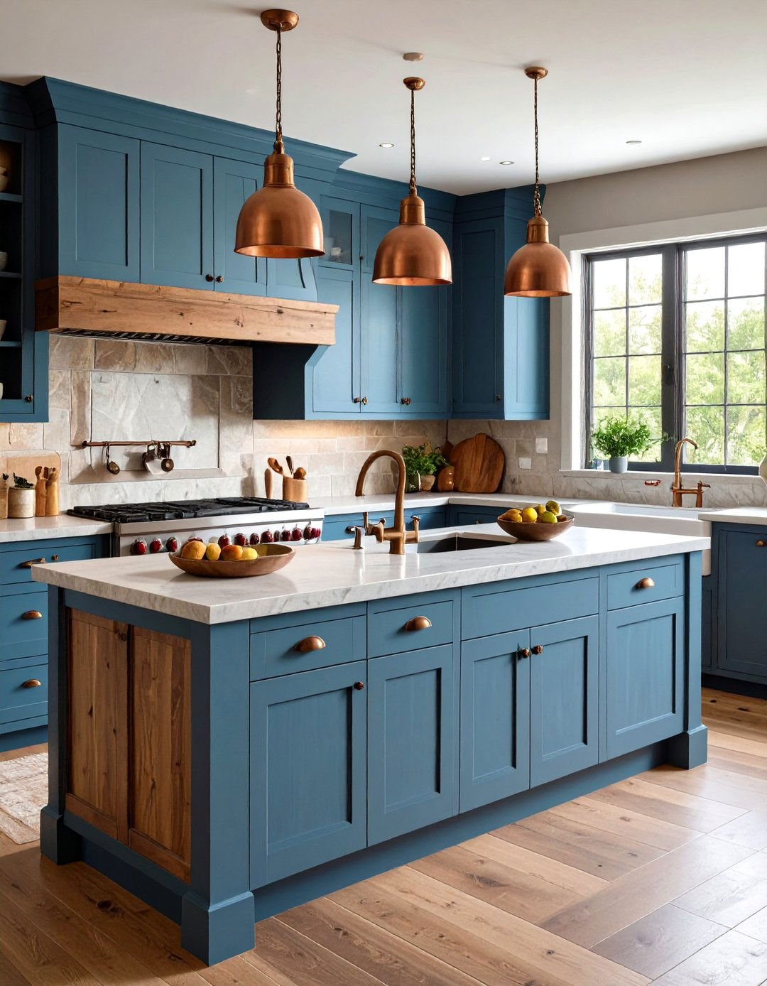Dusty Blue Soapstone Rustic Kitchen - 24 kitchens with blue countertops