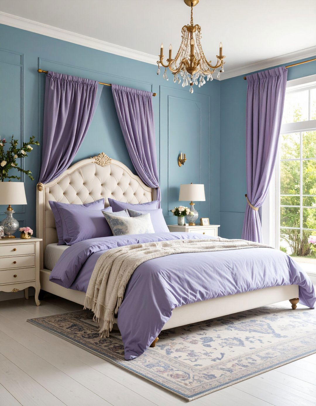 Dusty Blue and Mauve Romantic Retreat - 24 Blue and Purple Bedroom Ideas