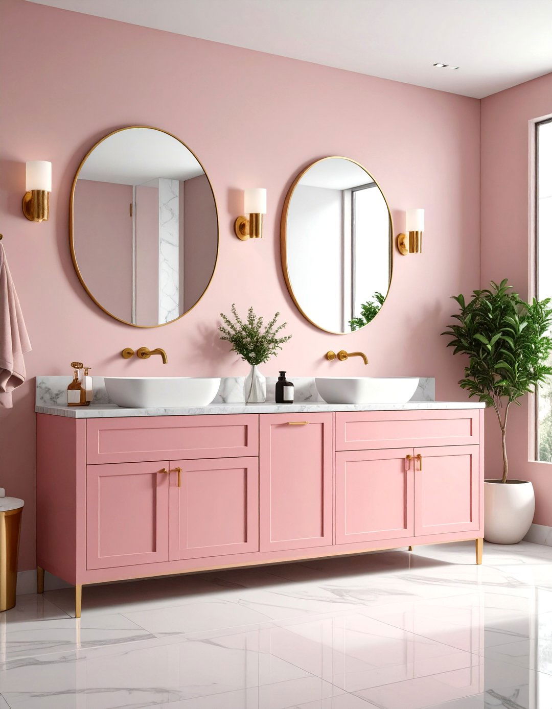 Dusty Pink Bathroom Cabinets - 24 Bathroom Cabinet Color Ideas