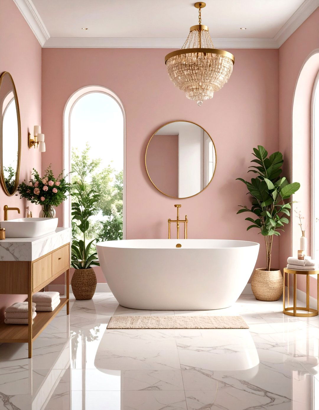 Dusty Pink Bathroom Romance - 24 Colorful Room Ideas