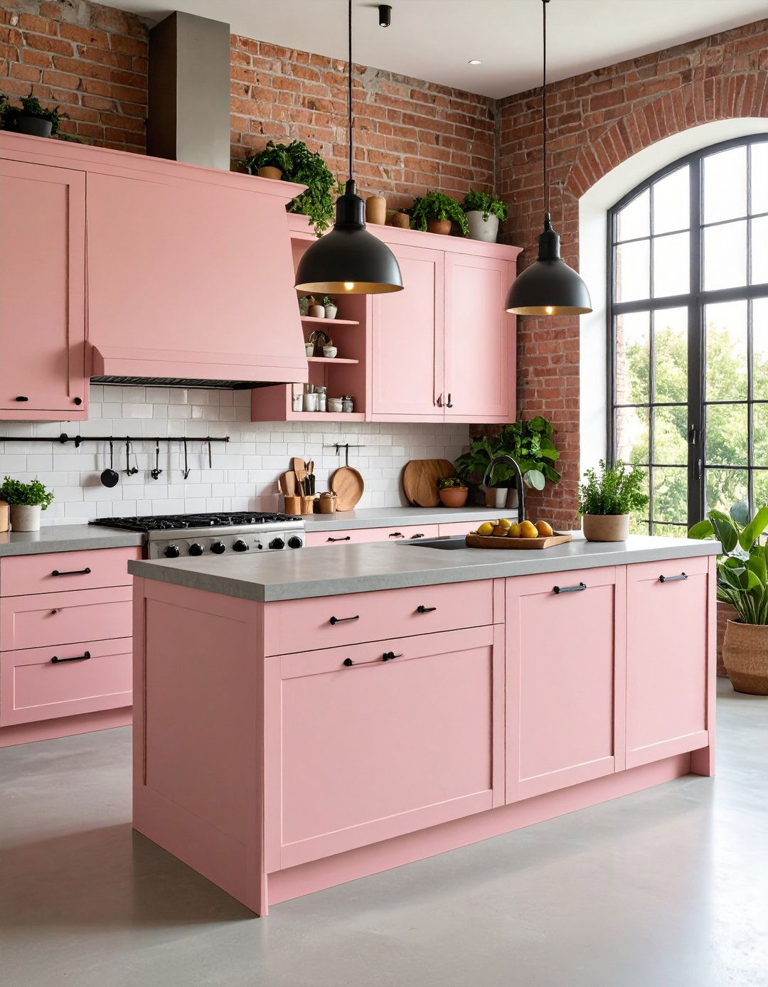Dusty Pink Industrial Kitchen - 24 Pink Kitchen Ideas