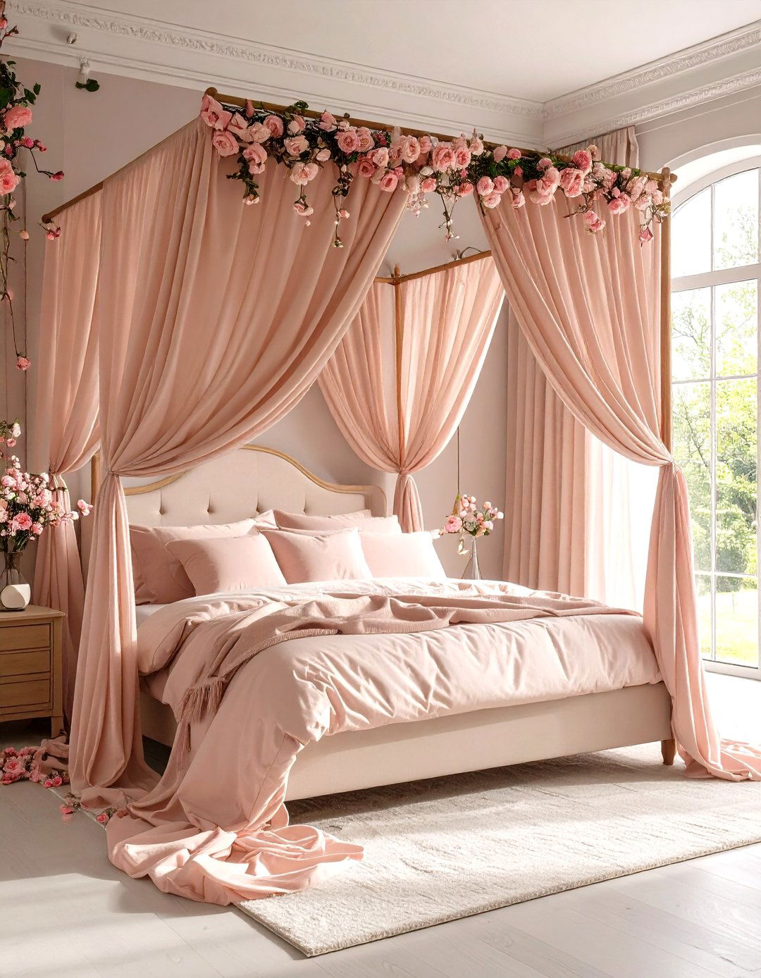 Dusty Rose Canopy Bed Treatment - 24 Dusty Rose Bedroom Ideas