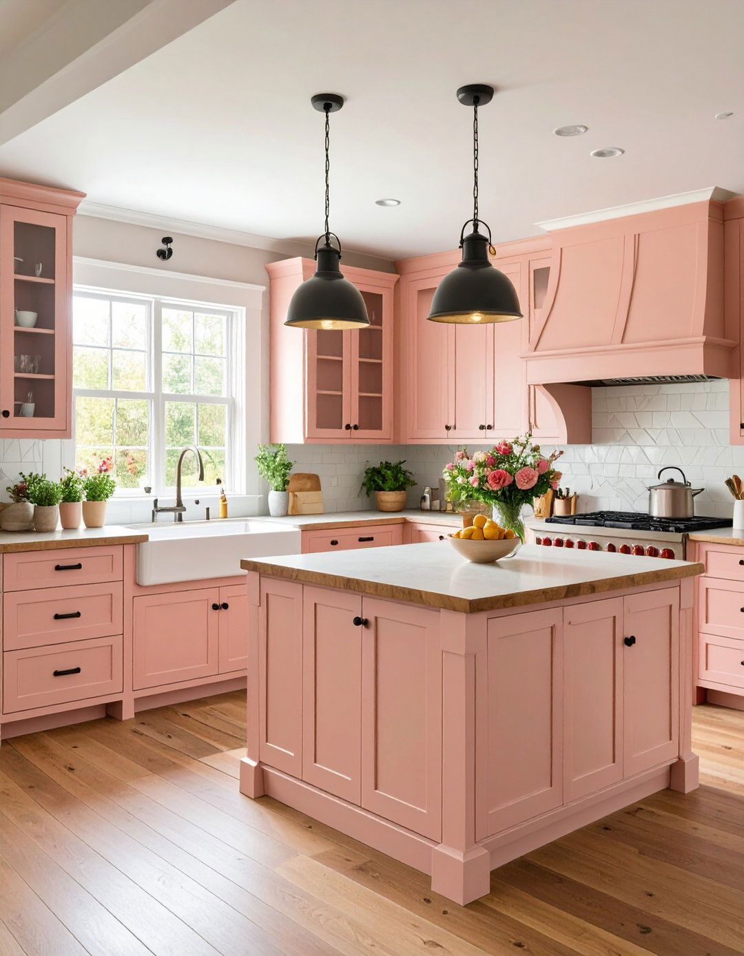 Dusty Rose Cottage Kitchen - 24 Pink Kitchen Ideas