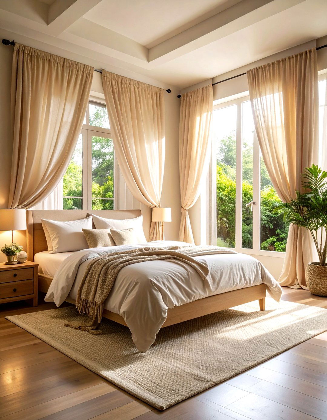Dusty Rose Curtains with Natural Light Filtering - 24 Dusty Rose Bedroom Ideas