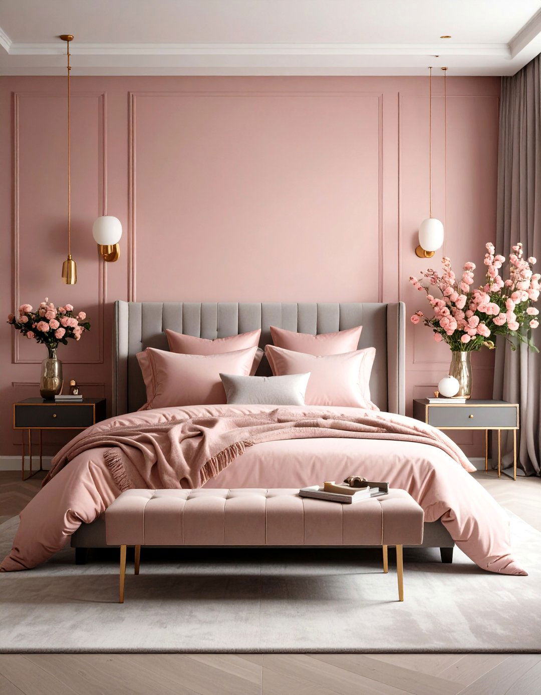 Dusty Rose Elegance - 24 Bedroom Ideas for Women