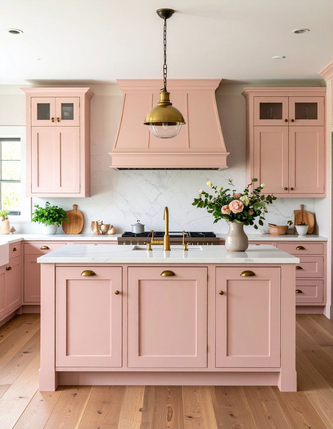 Dusty Rose Farmhouse Kitchen - 24 Pink Kitchen Ideas