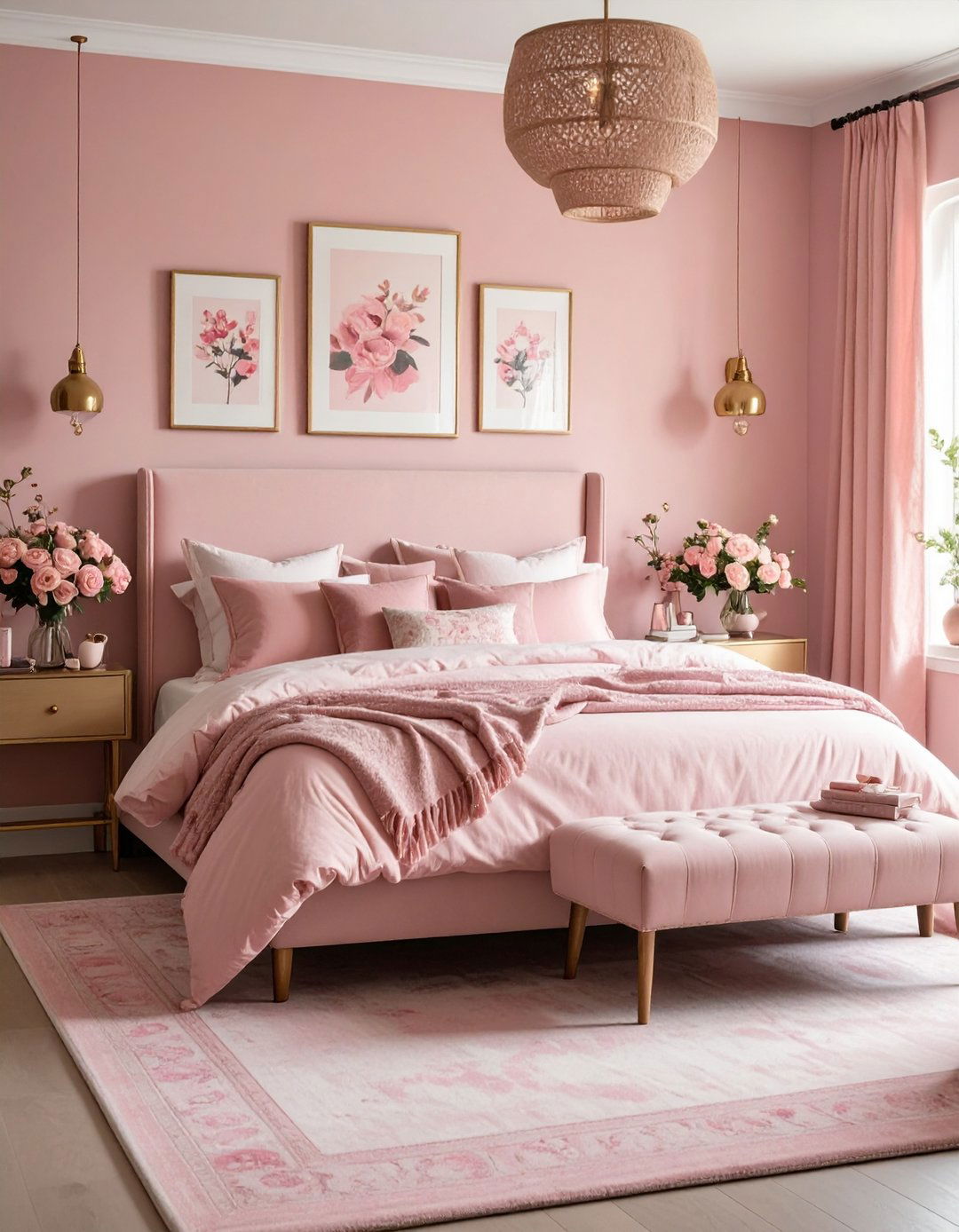 Dusty Rose Maximalist Paradise - 24 Pink Bedroom Ideas