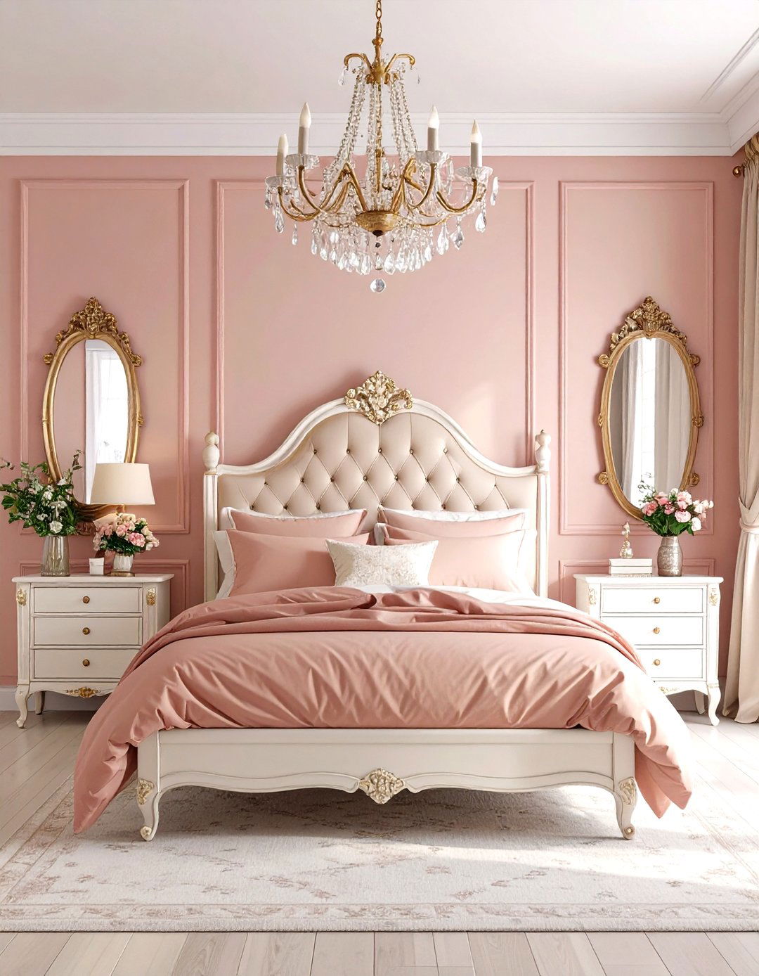 Dusty Rose Vintage Inspired Bedroom - 24 Pastel Bedroom Ideas