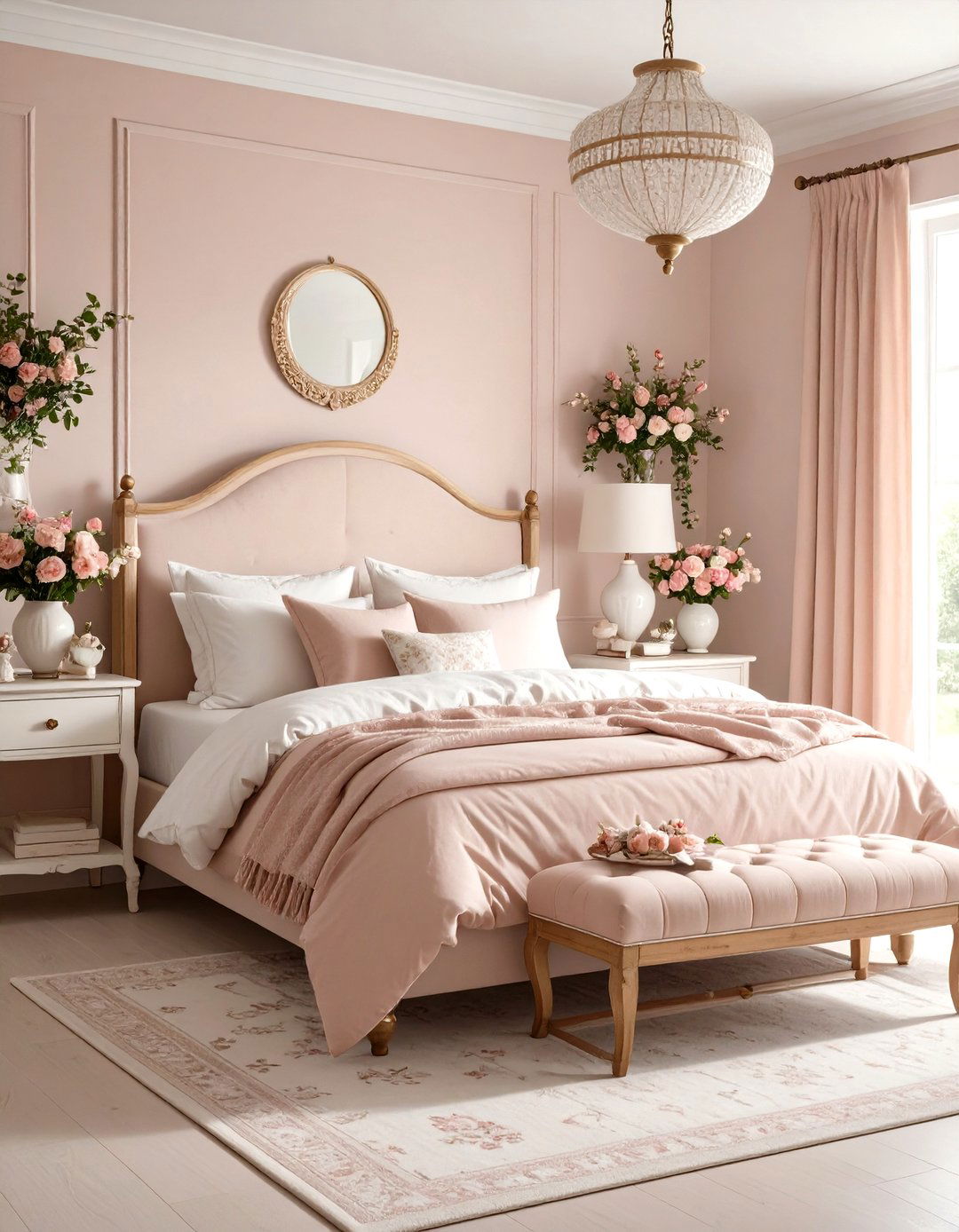Dusty Rose and White Cottage Style - 24 Dusty Rose Bedroom Ideas