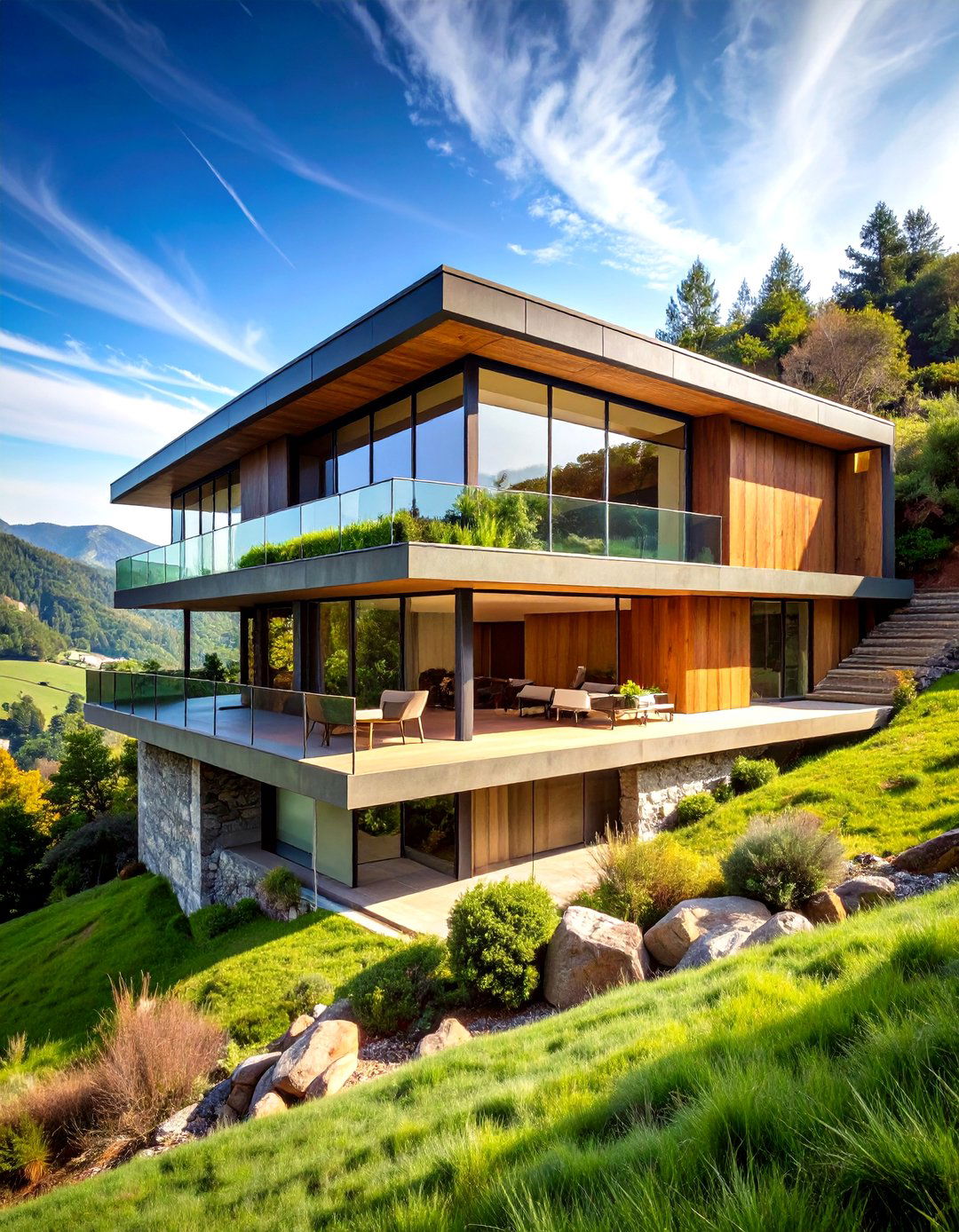 Earth Bermed Hillside Integration - 24 Houses With Green Roofs