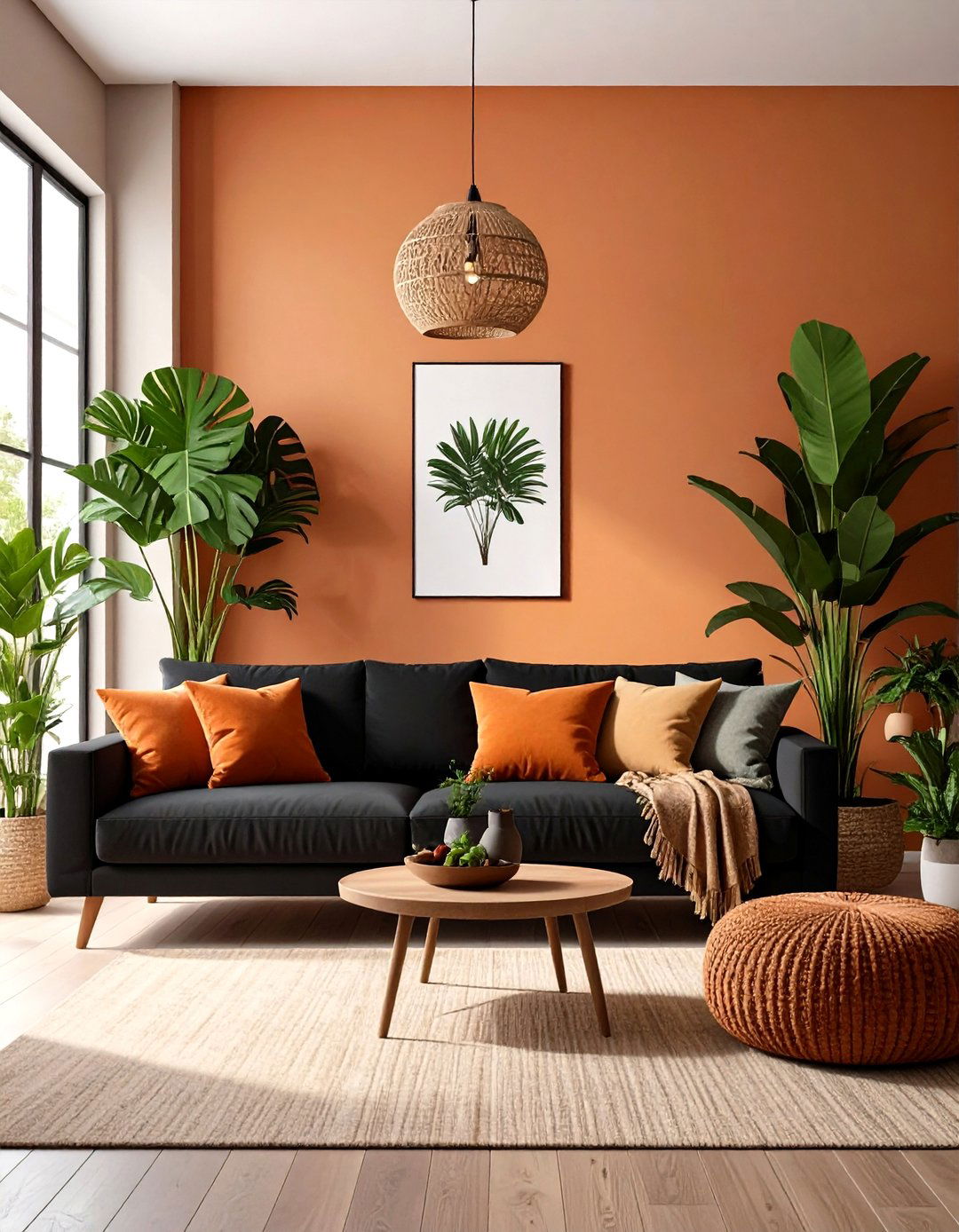 Earth Tone Color Palette Black Couch - 24 Black Couch Living Room Ideas