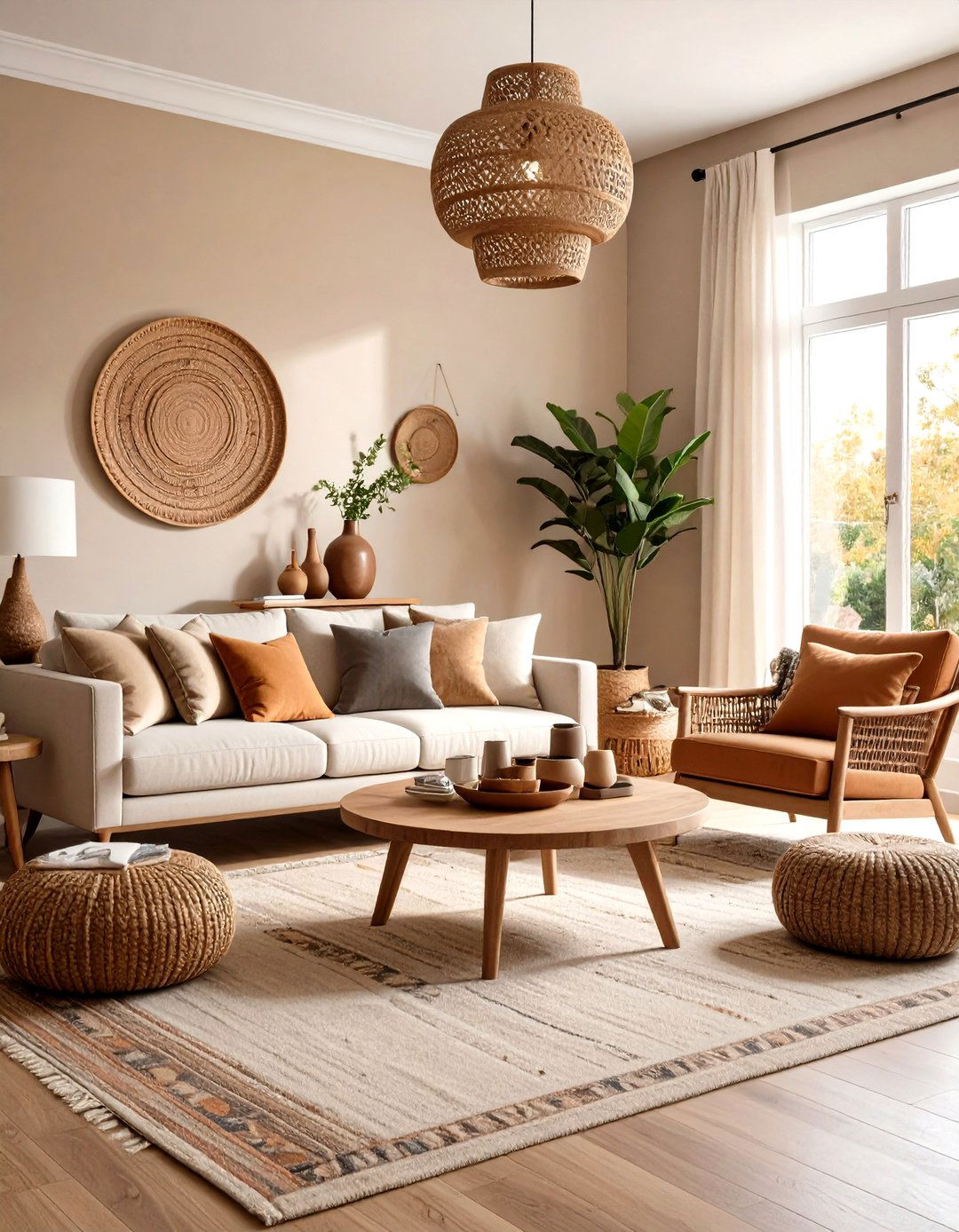 Earth Tone Color Scheme - 24 Japanese Style Living Room Ideas