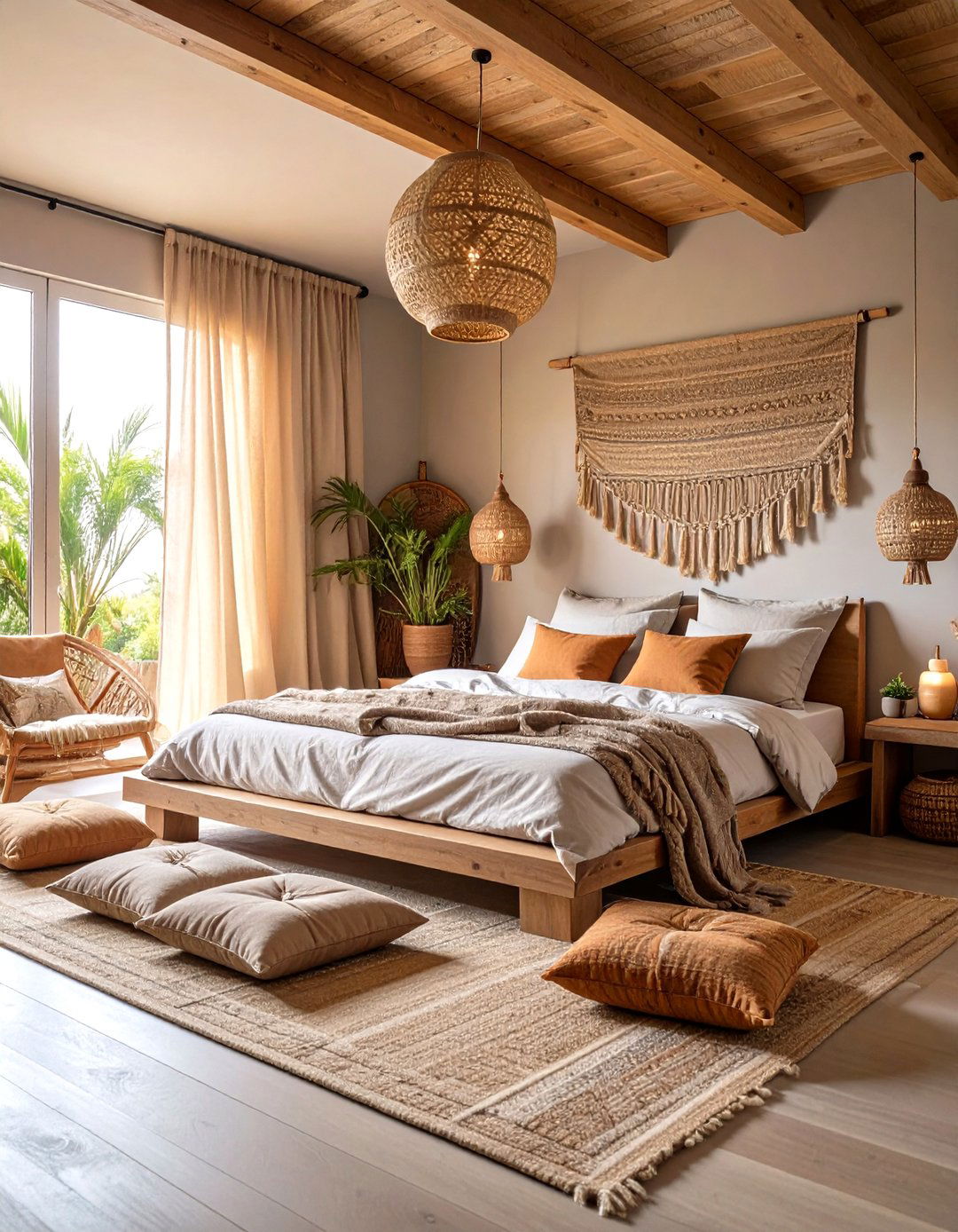 Earth Tone Meditation Space - 24 70s Bedroom Decor Ideas