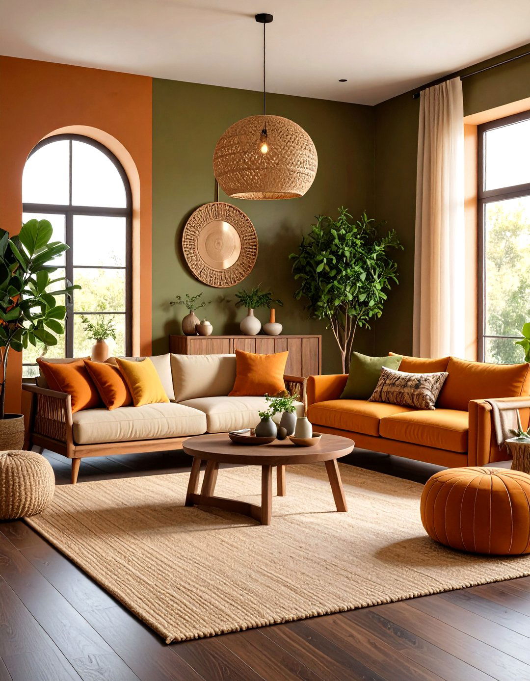 Earth Tones with Natural Elements - 24 Dark Brown Floor Living Room Ideas