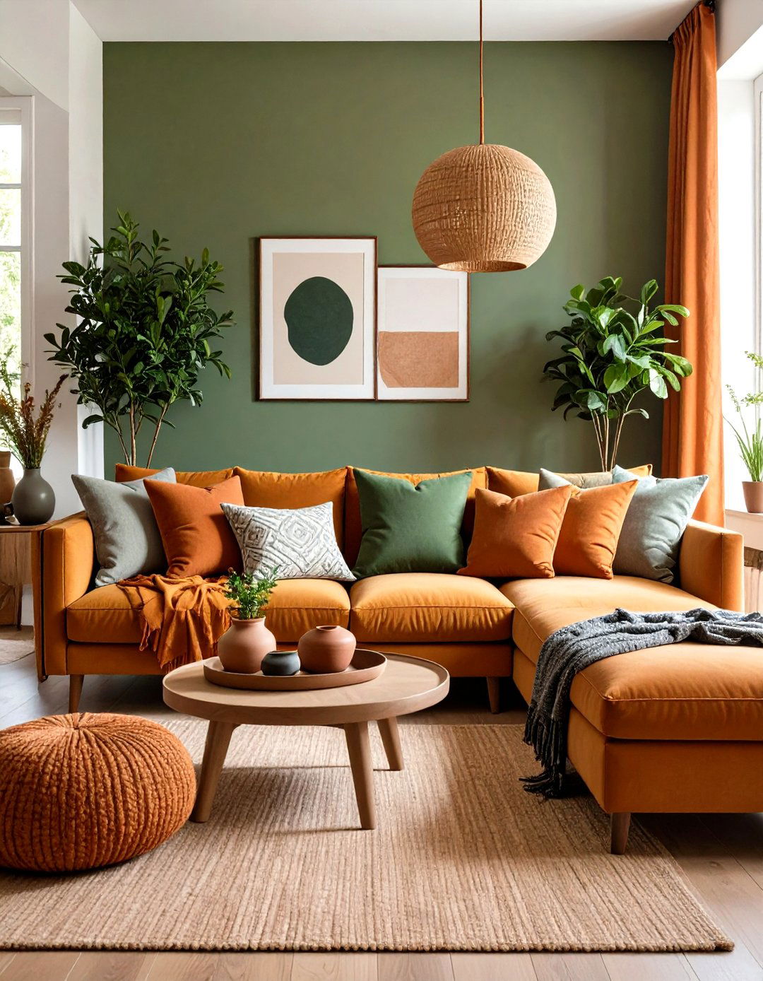 Earthy Accent Colors - 24 Japandi Living Room Ideas