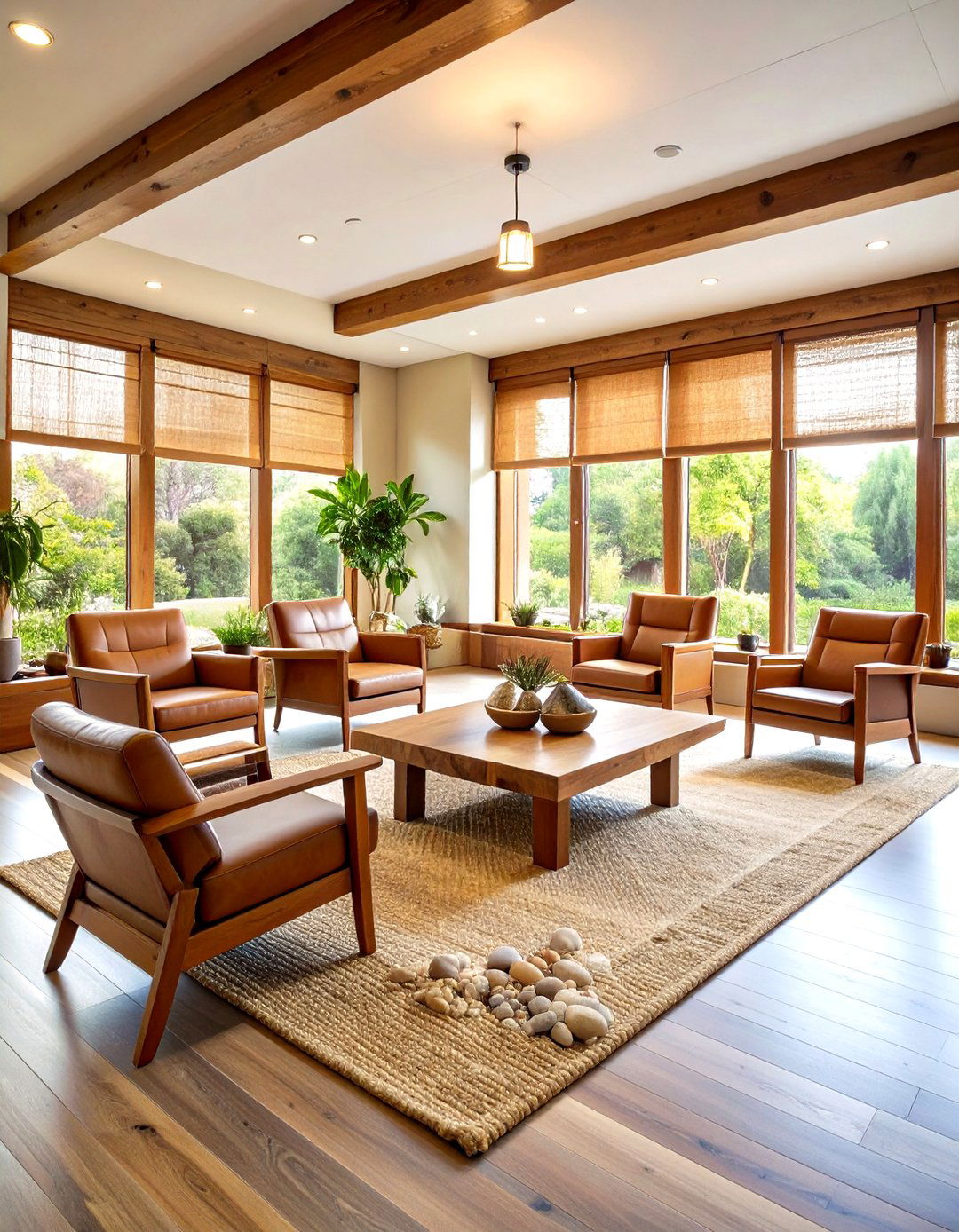 Earthy Natural Materials Therapy Room - 24 Therapist Office Decor Ideas