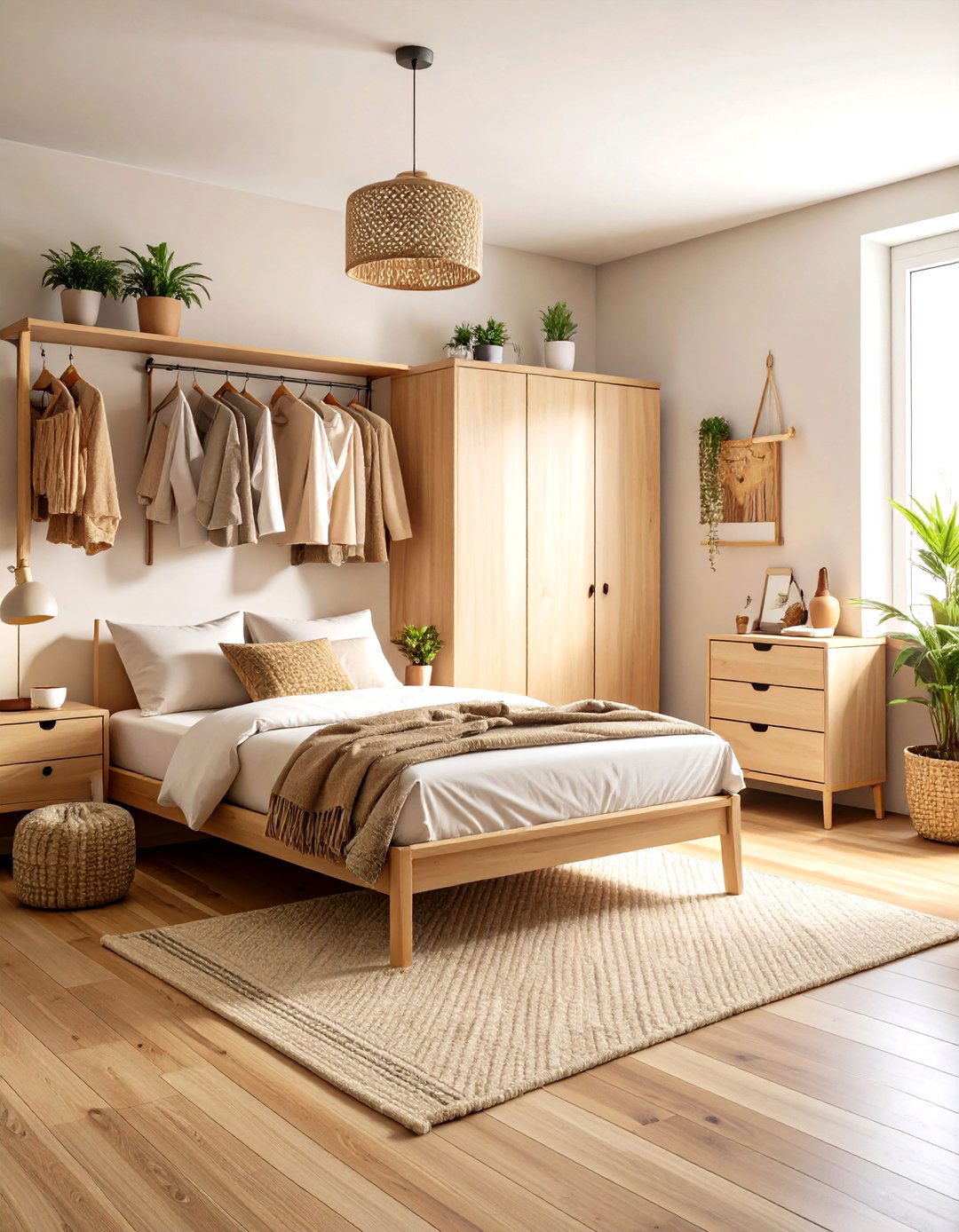 Earthy Neutral Bedroom Haven - 24 Boho Dorm Room Ideas