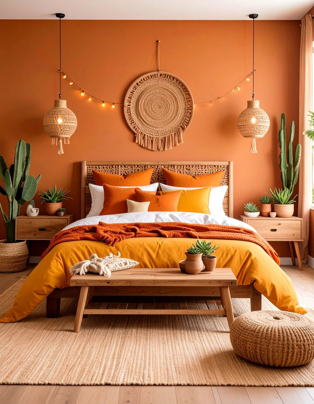 Earthy Terracotta Boho Bedroom Retreat - 24 Colorful Boho Bedroom Ideas
