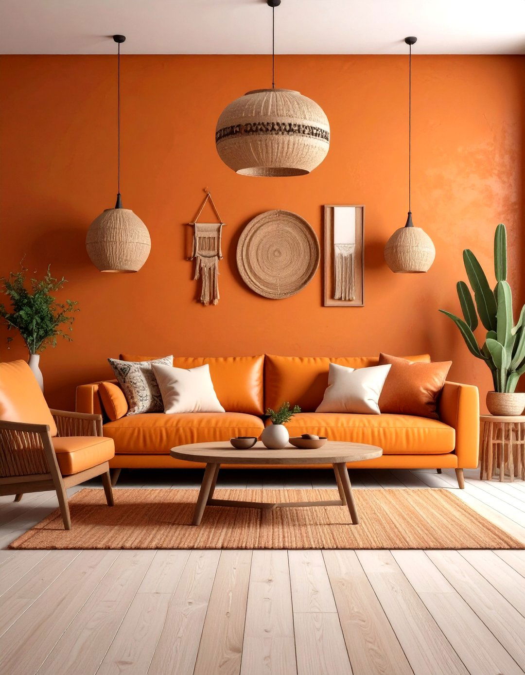 Earthy Terracotta Tone Applications - 24 Living Room Accent Wall Ideas