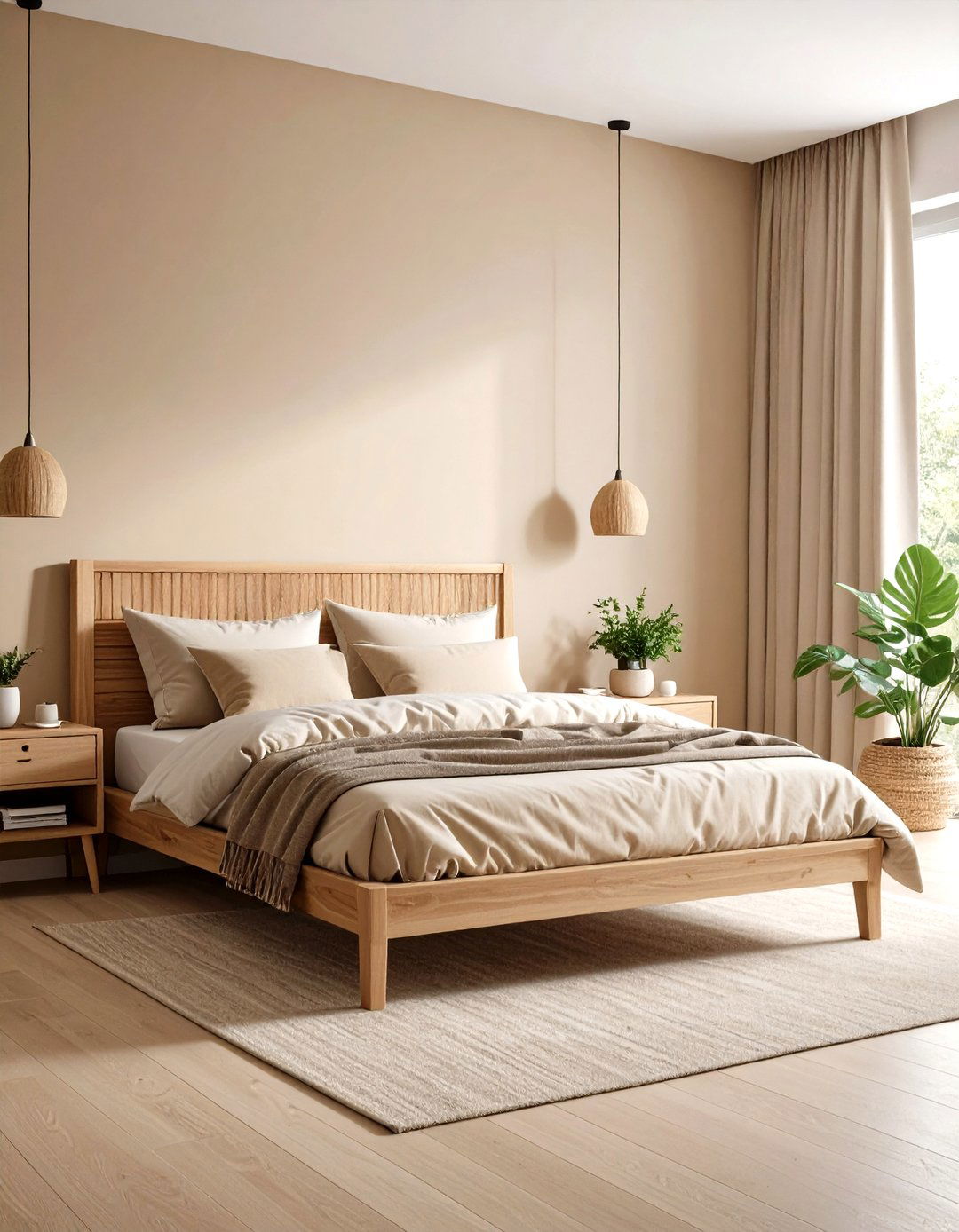 Earthy Warm Beige Bedroom Wall Foundation - 24 Bedroom Wall Painting Ideas
