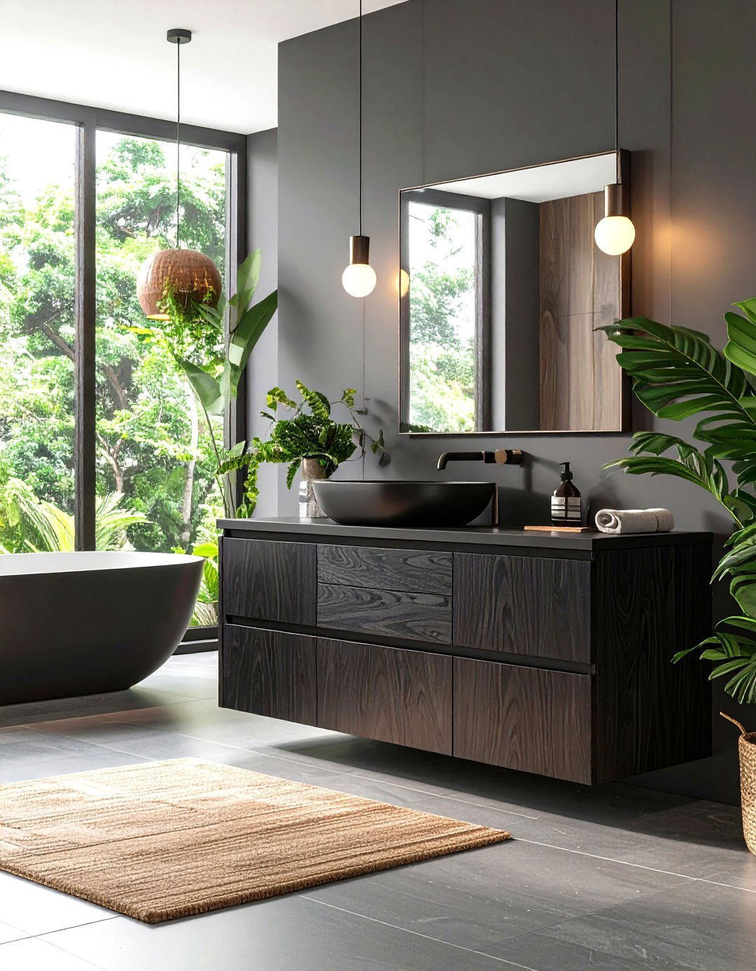 Ebonized Oak Modern Vanity
