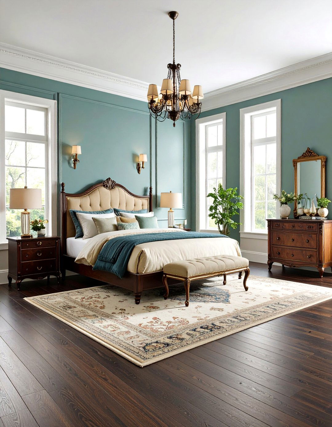 Ebony Hardwood Traditional Bedroom - 24 Black Floor Bedroom Ideas