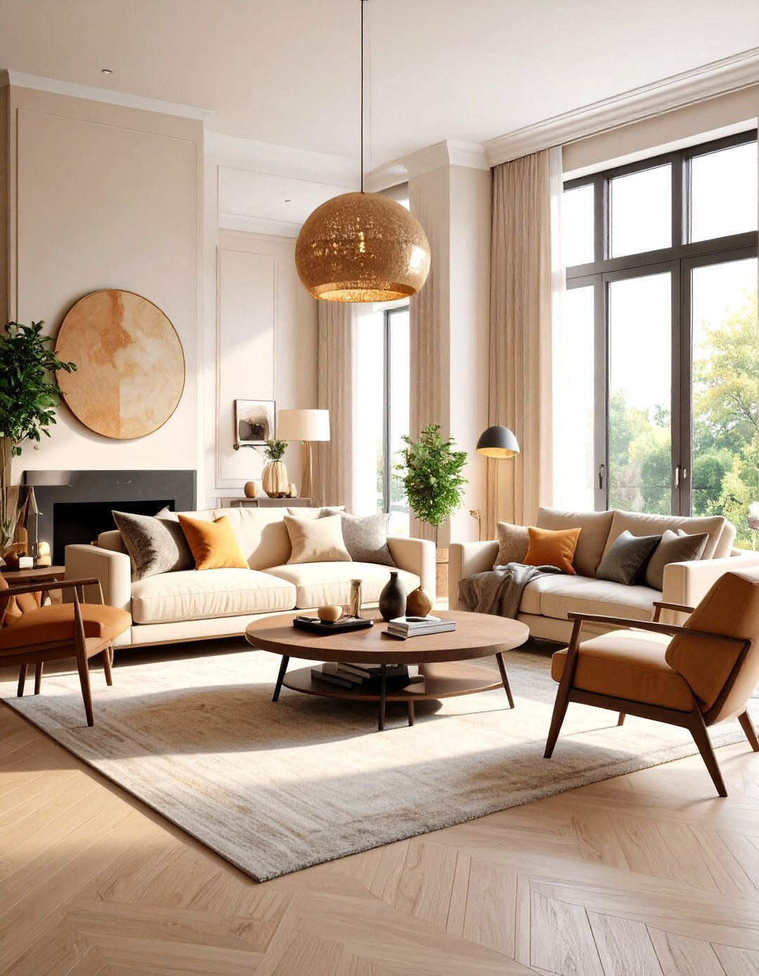 Eclectic Black and Beige Living Room - 24 Black and Beige Living Room Ideas