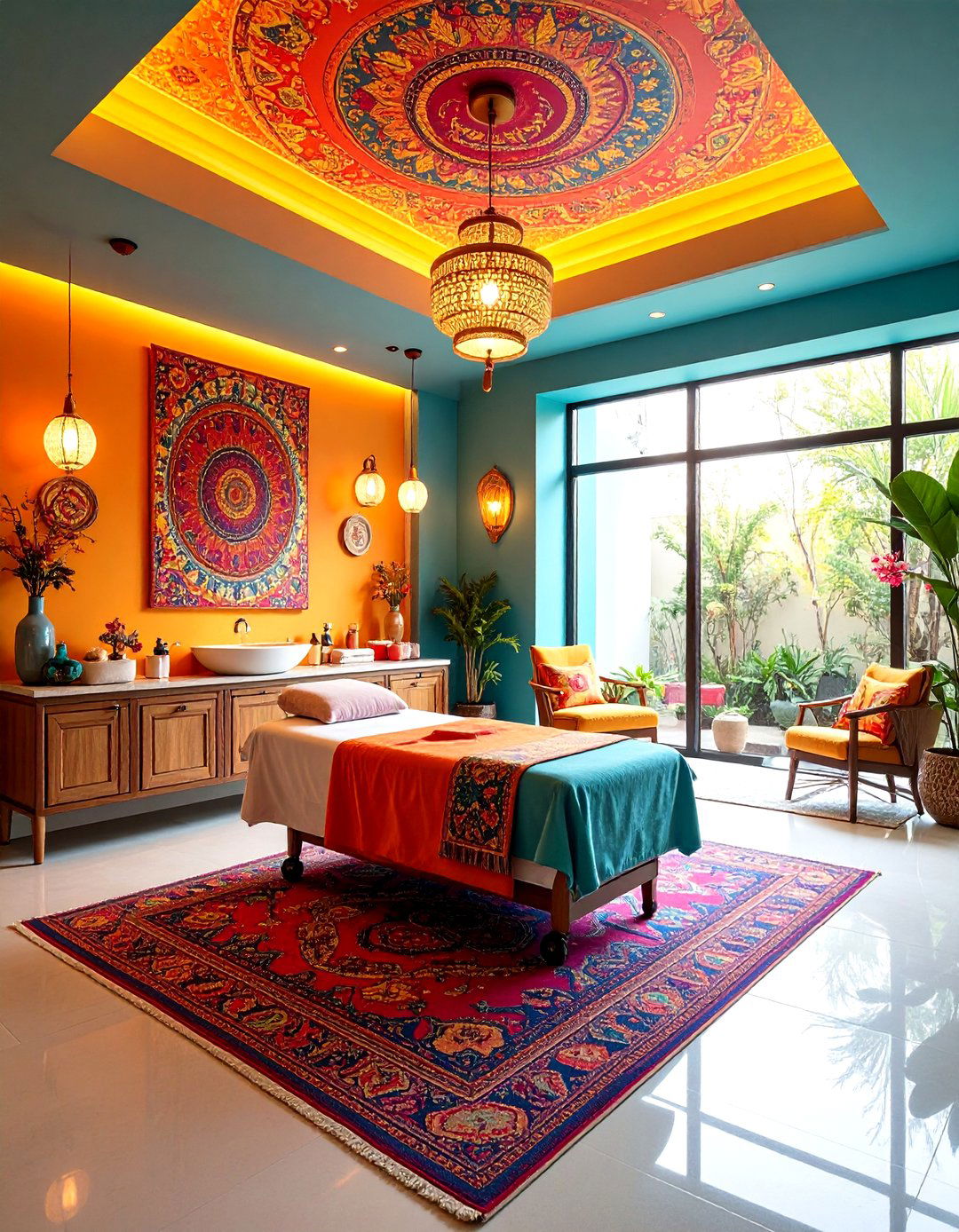Eclectic Maximalist Treatment Room - 24 Esthetician Room Ideas