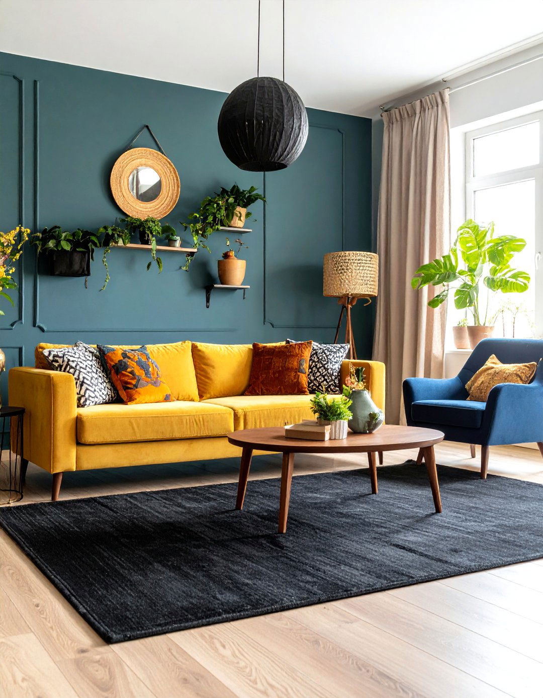 Eclectic Mix and Match Approach - 24 Black Carpet Living Room Ideas