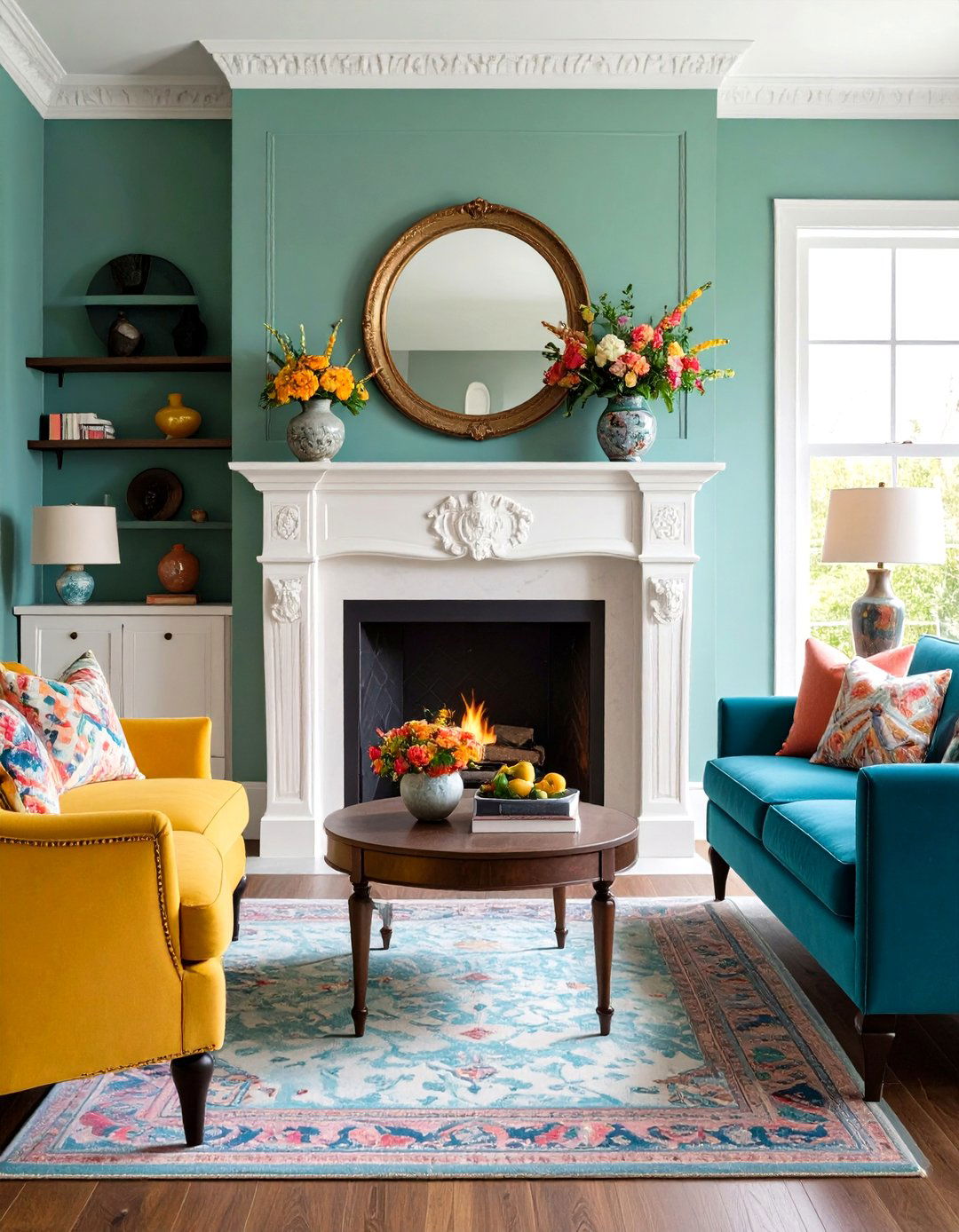 Eclectic Mixed Style Stucco Fireplace - 24 Stucco Fireplace Ideas