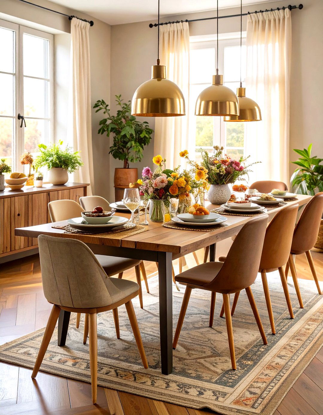 Eclectic Neutral Dining Room - 24 Neutral Dining Room Ideas