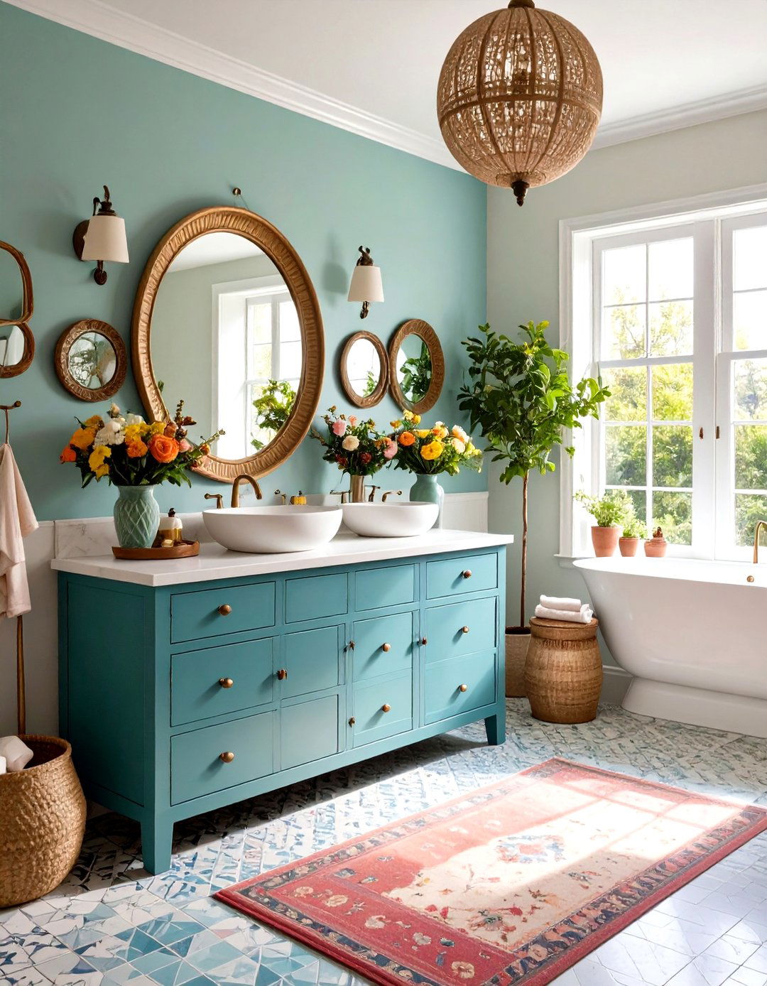 Eclectic Powder Room with Mixed Vintage Finds - 24 Powder Room Ideas