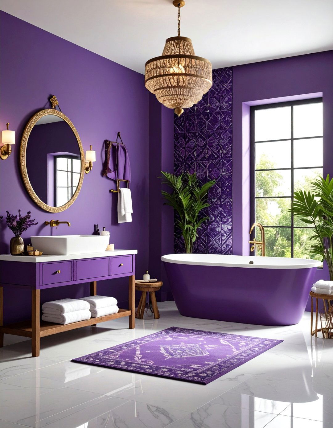 Eclectic Purple Fusion - 24 Purple Bathroom Ideas