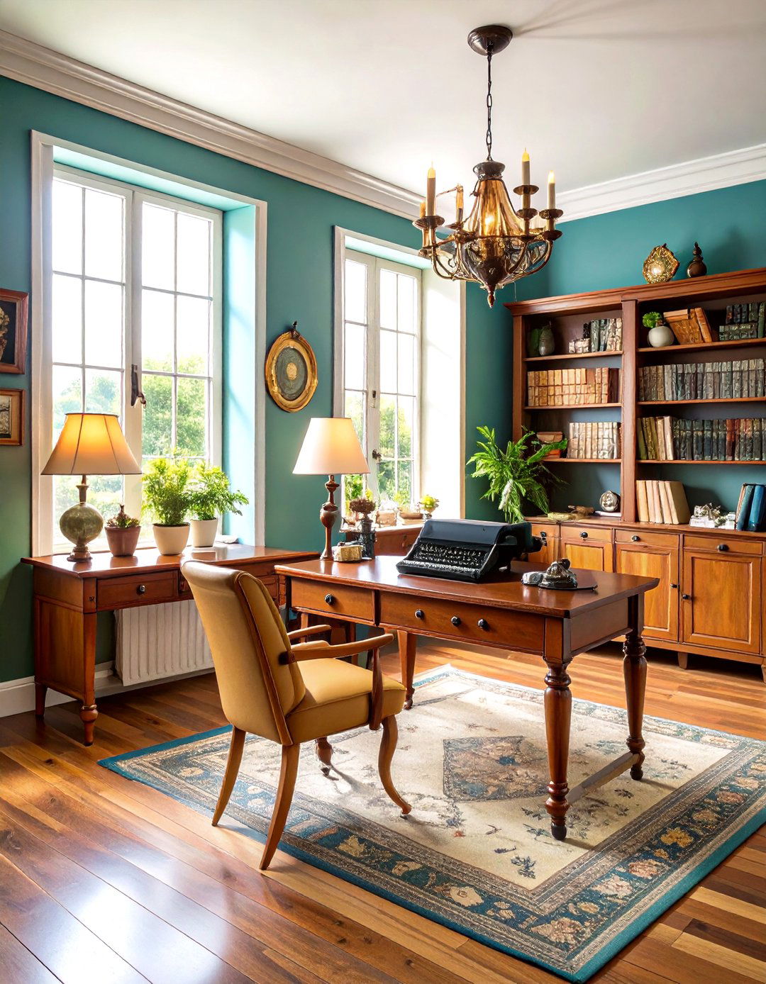 Eclectic Vintage Office with Mixed Period Furniture - 24 Small Office Ideas
