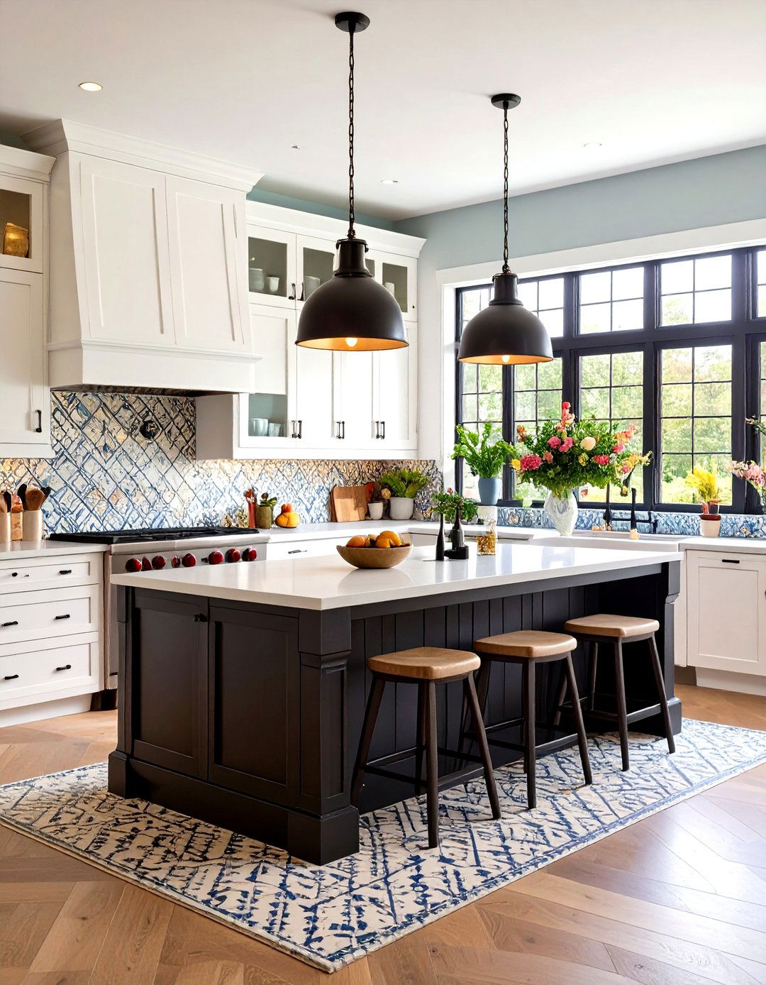 Eclectic White Kitchen Black Island Personality - 24 white kitchen ideas with black island