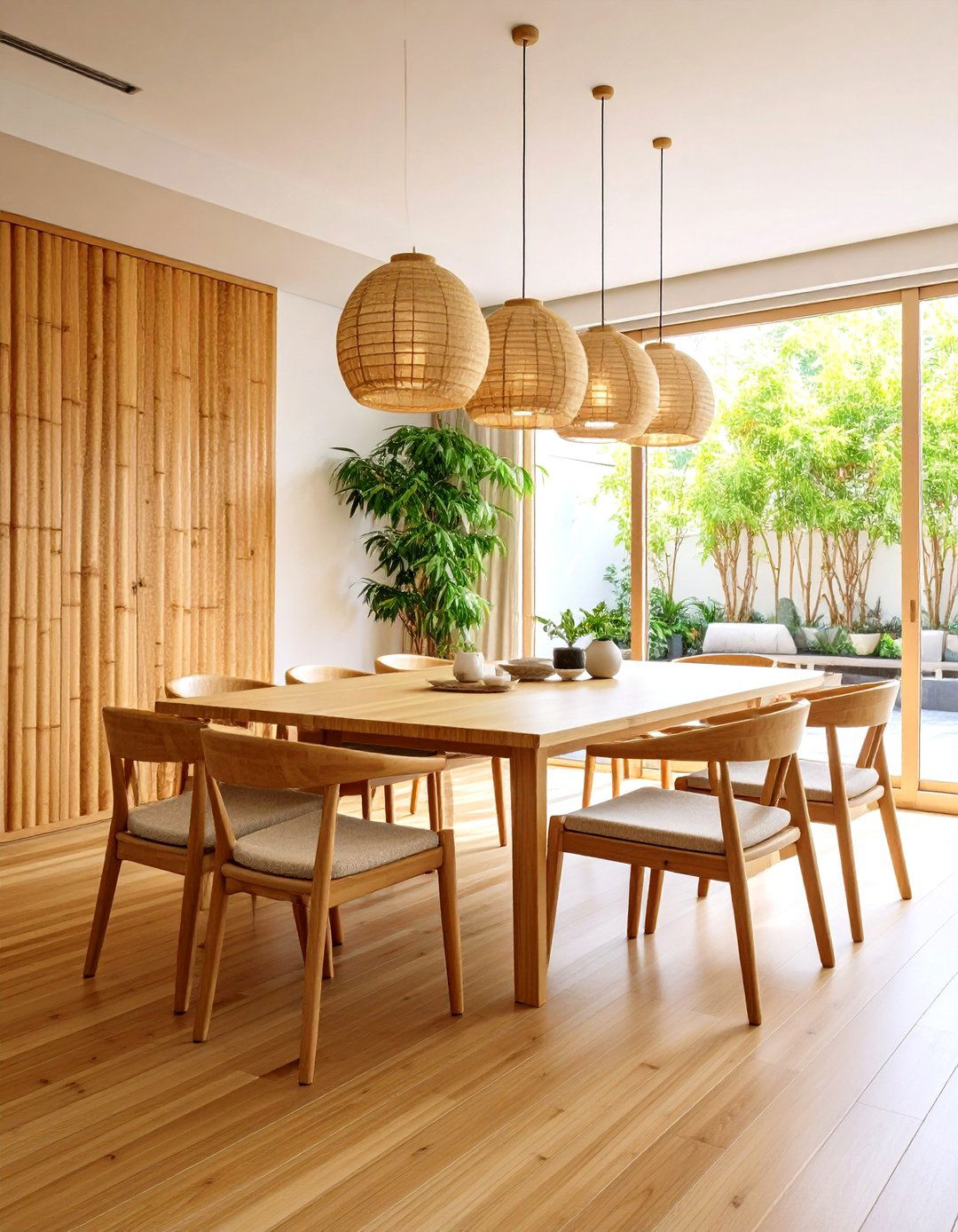 Eco Friendly Bamboo Panel Installation - 24 Dining Room Wall Paneling Ideas