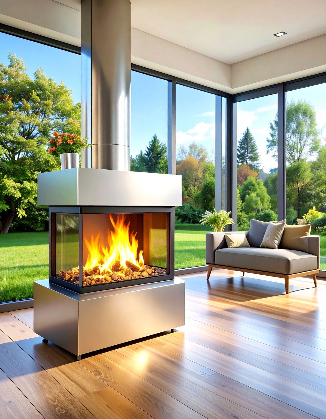 Eco Friendly Bioethanol Design - 24 3 Sided Fireplace Ideas