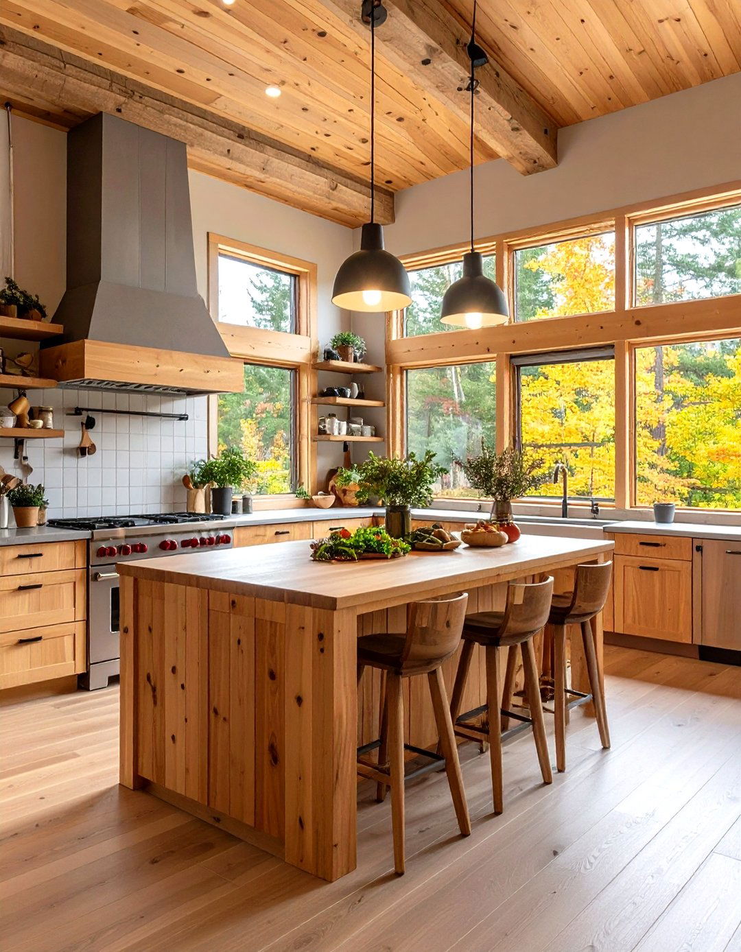 Eco Friendly Kitchen with Sustainable Material Choices - 24 Log Cabin Kitchen Design Ideas