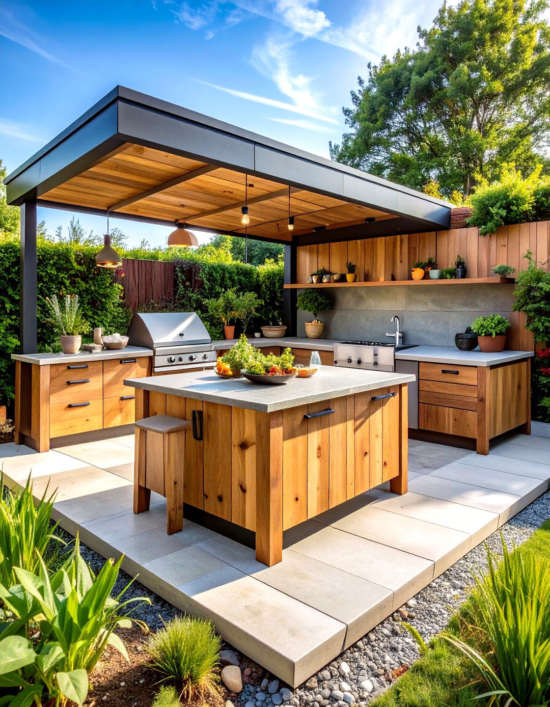 Eco Friendly Outdoor Kitchen with Sustainable Materials - 24 Small Outdoor Kitchen Ideas