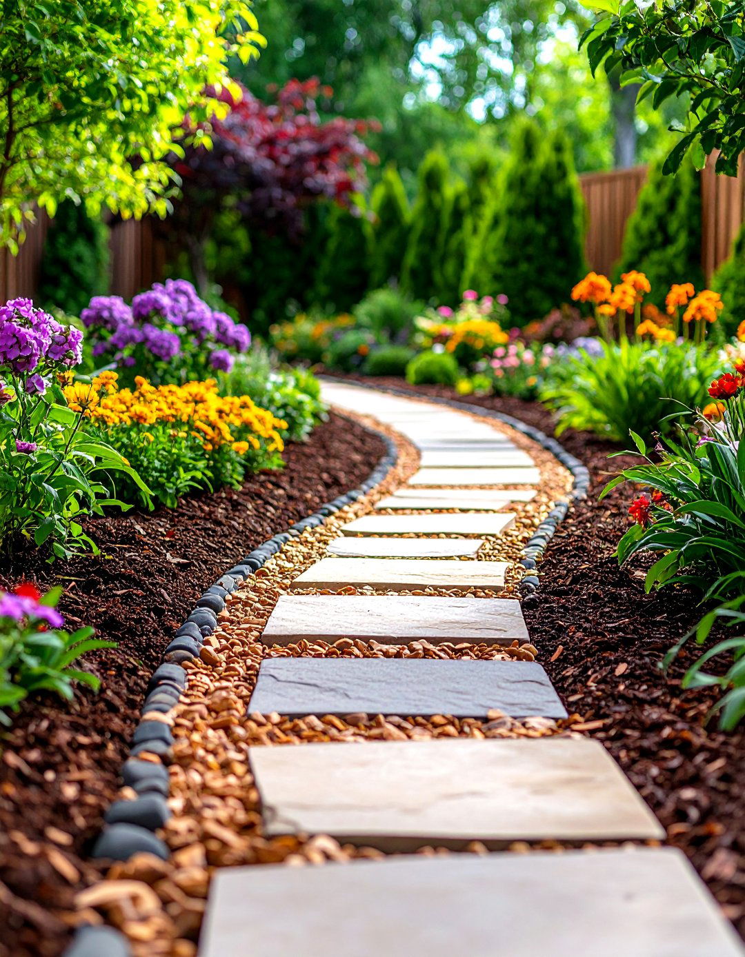 Edged Mulch Pathway Corridors - 24 Mulch Pathway Ideas