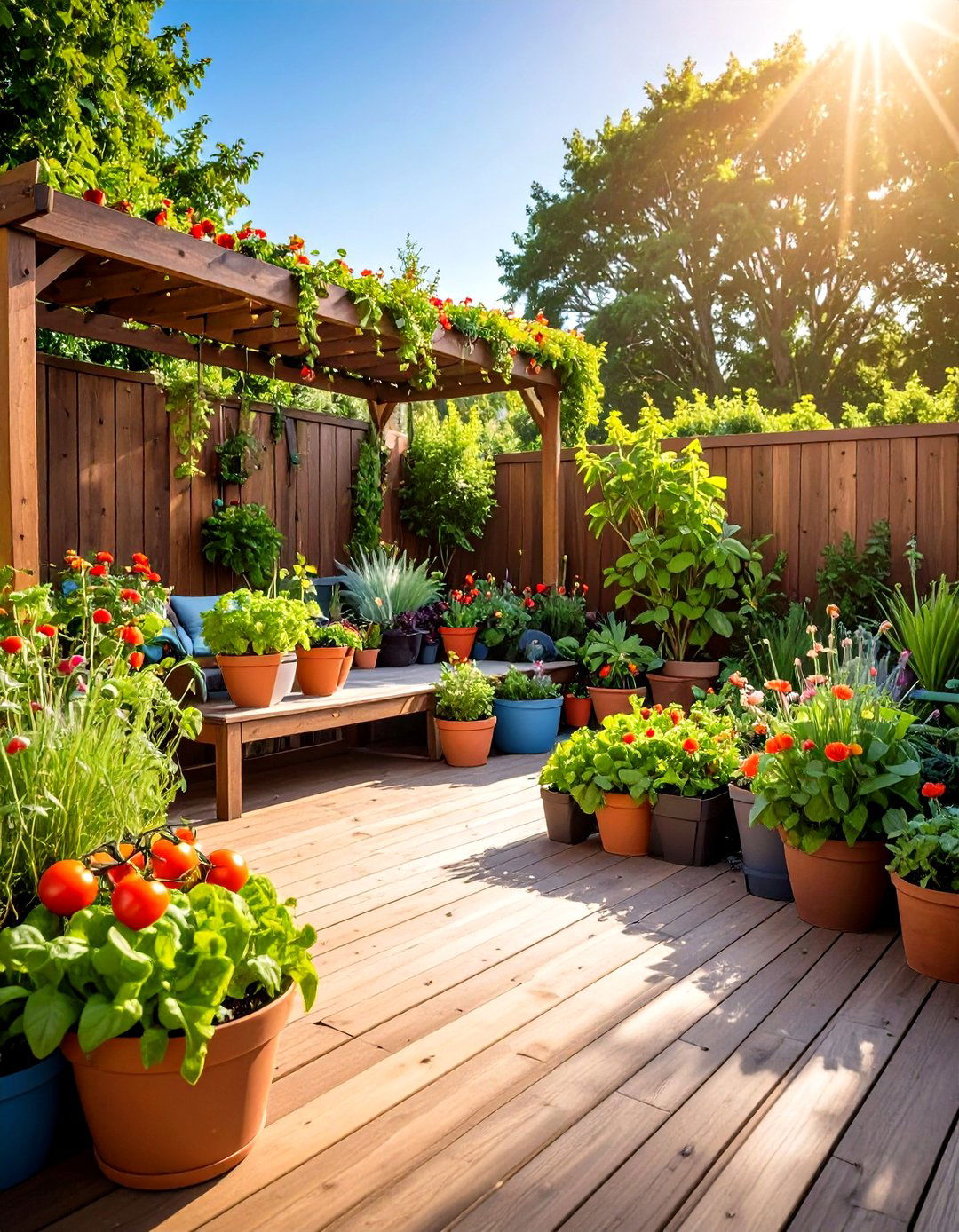Edible Deck Gardens for Fresh Food Production - 24 Deck Decorating Ideas With Plants