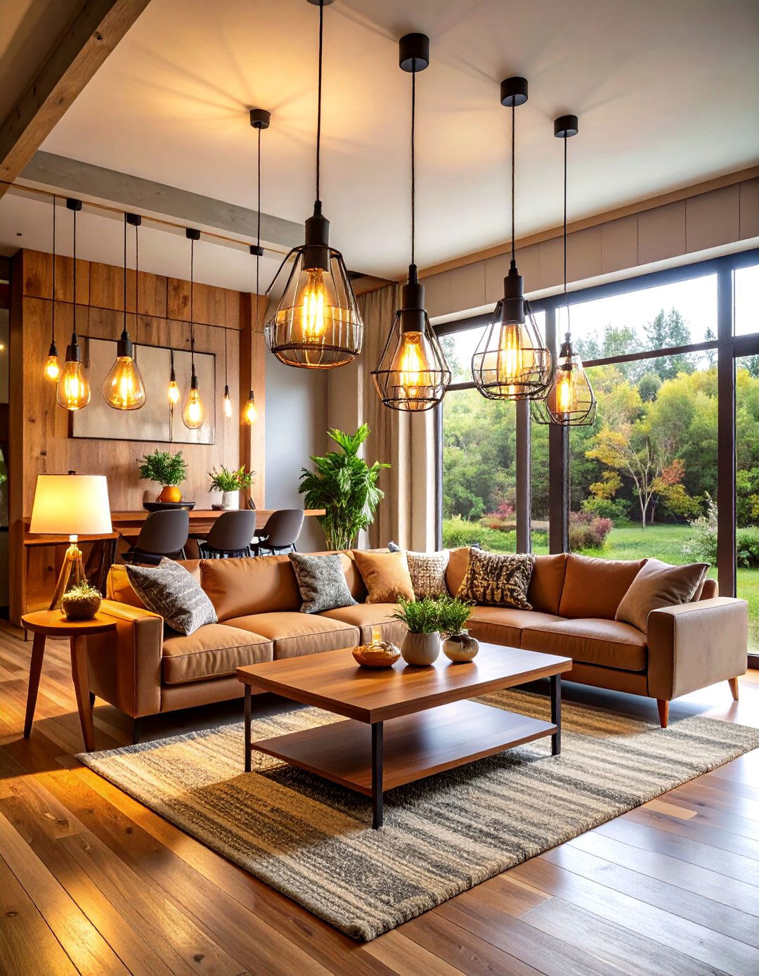 Edison Bulb Lighting with Exposed Fixtures - 24 One Room Cabin Interior Design Ideas