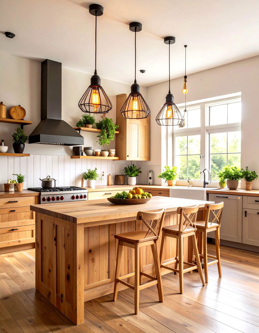 Edison Bulb Pendant Lighting - 24 Industrial Kitchen Ideas